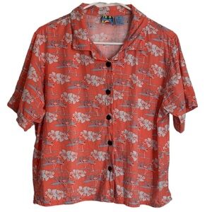 Peartree Point Bay Unlimited Tropical Button-down Top